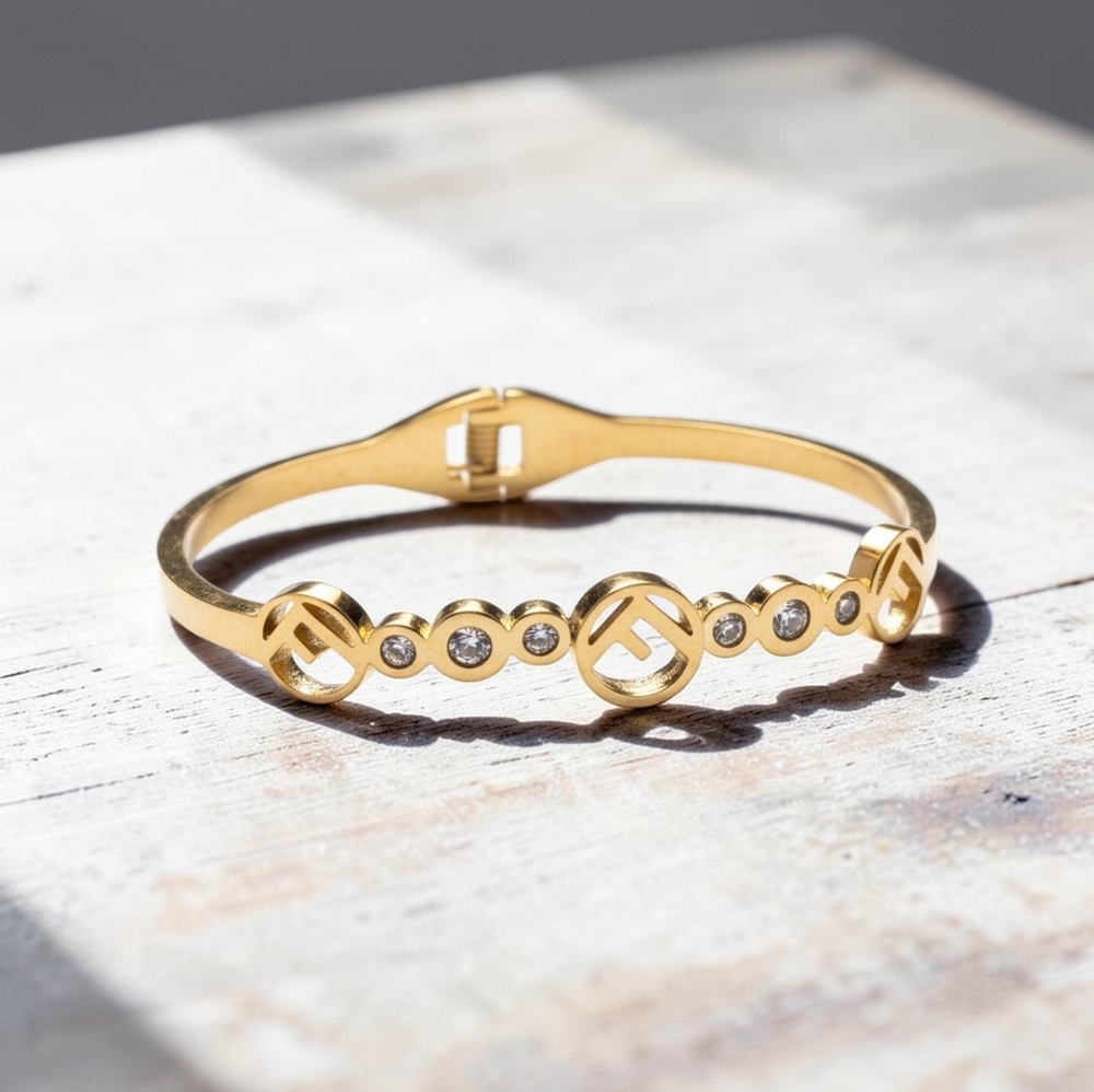 Elegant Goldtone Bracelet with Crystal Accents